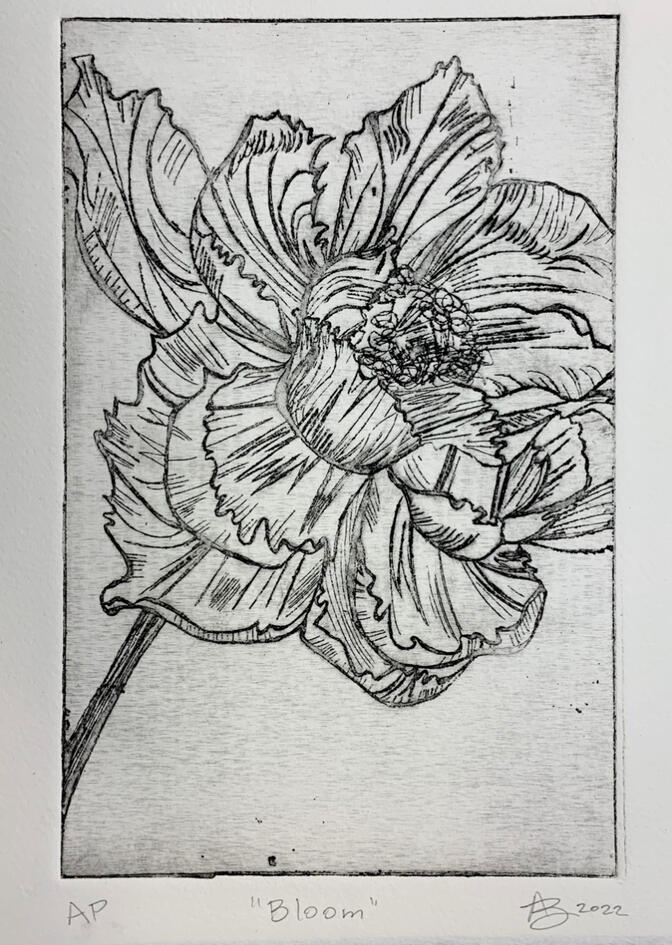 Bloom, Etching, 2022